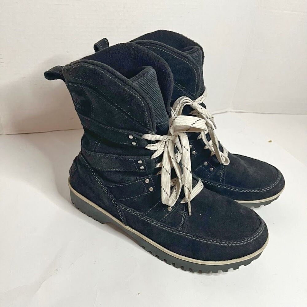 Sorel Meadow Lace Suede Leather Lined Snow Winter Short Boots